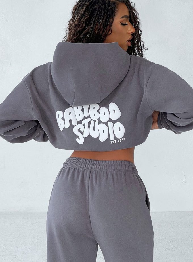 Studio Hoodie - Charcoal/White