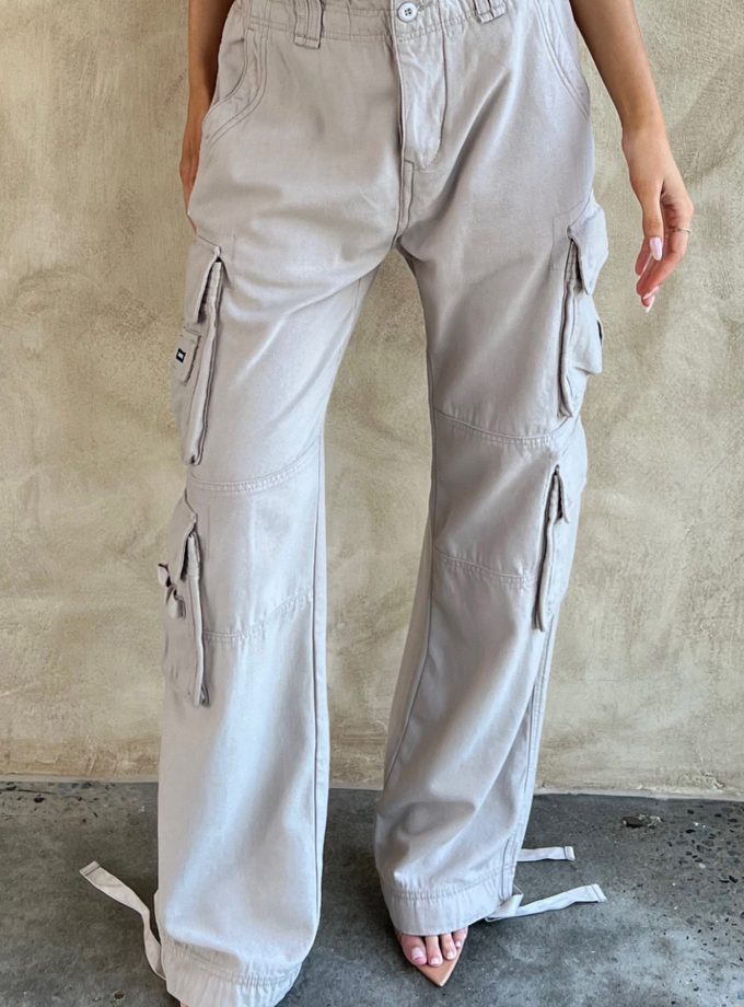 Tinashe Cargo Pants - Light Grey